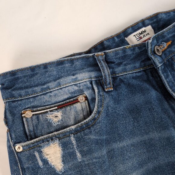 Tommy Jeans Men's Blue Denim Jeans Straight Loose Fit Big Logo, 36W/34L - Picture 7 of 10